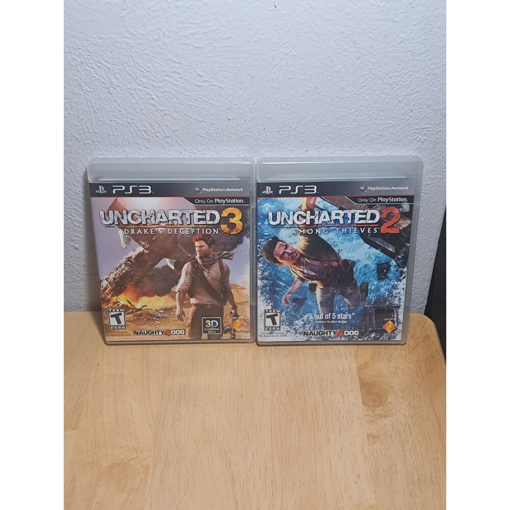 PS3 Uncharted 2: Among Thieves & 3: Drake's Deception